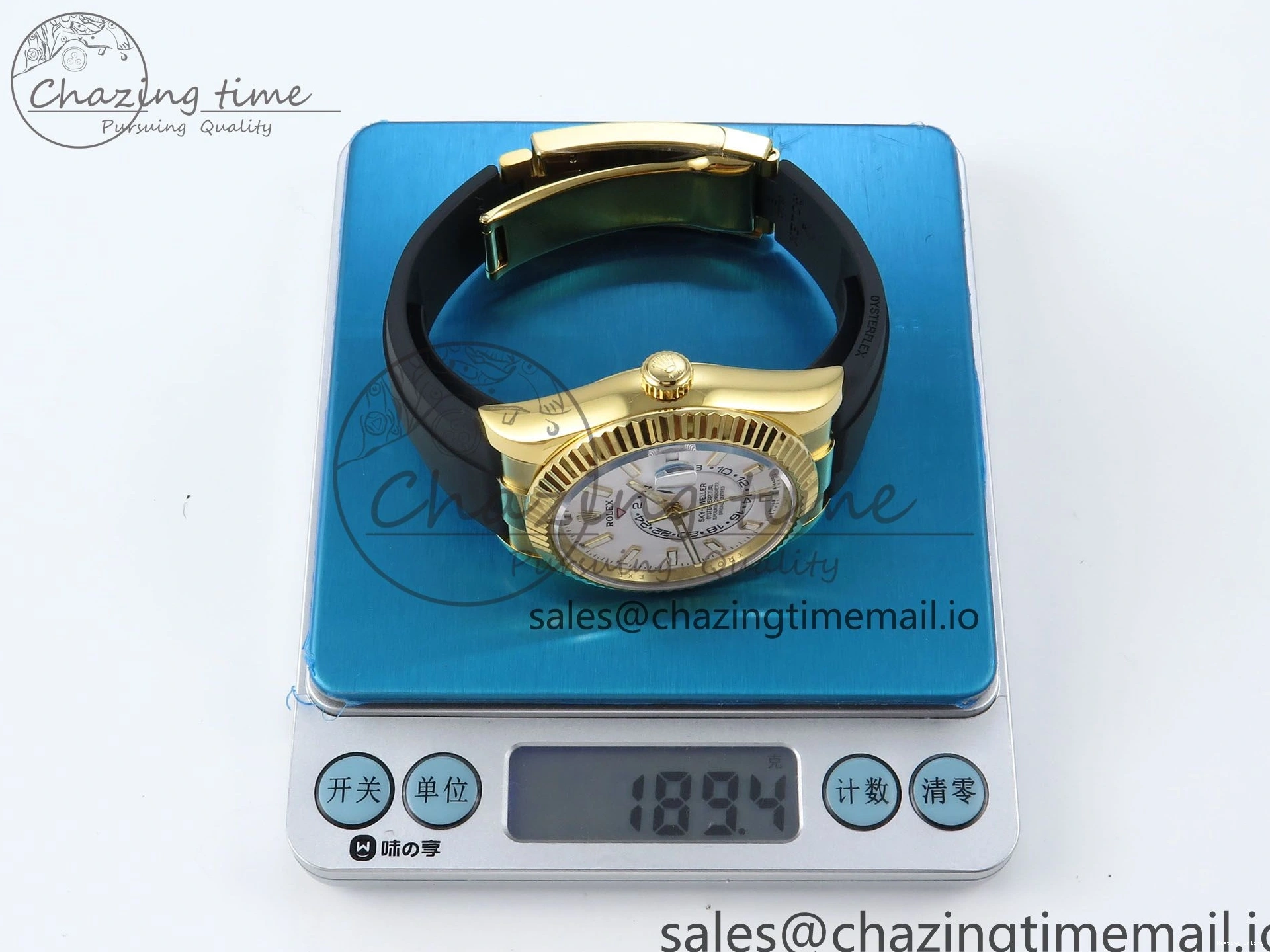 0701 Trendy Sky-Dweller 336238 YG ZF 1:1 Best Edition White Dial on Oysterflex Strap A23J (Gain Weight) 904